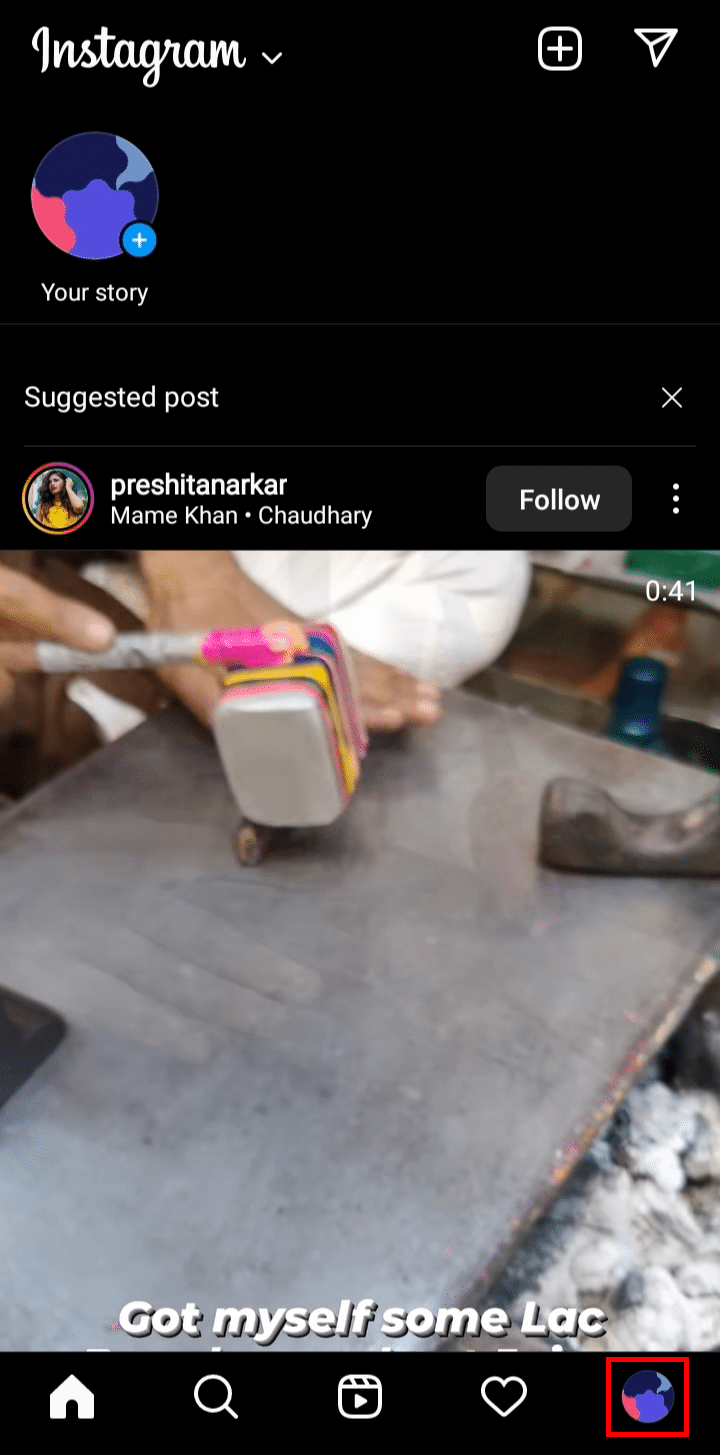 Tap on the profile icon at the bottom right corner of the screen.