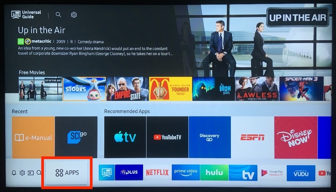 Select APPS on your screen | How to Remove YouTube from Smart TV