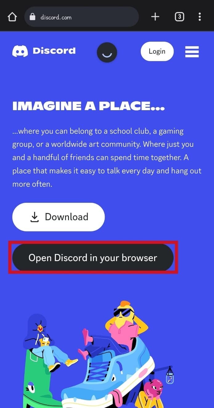 Open Discord in your browser