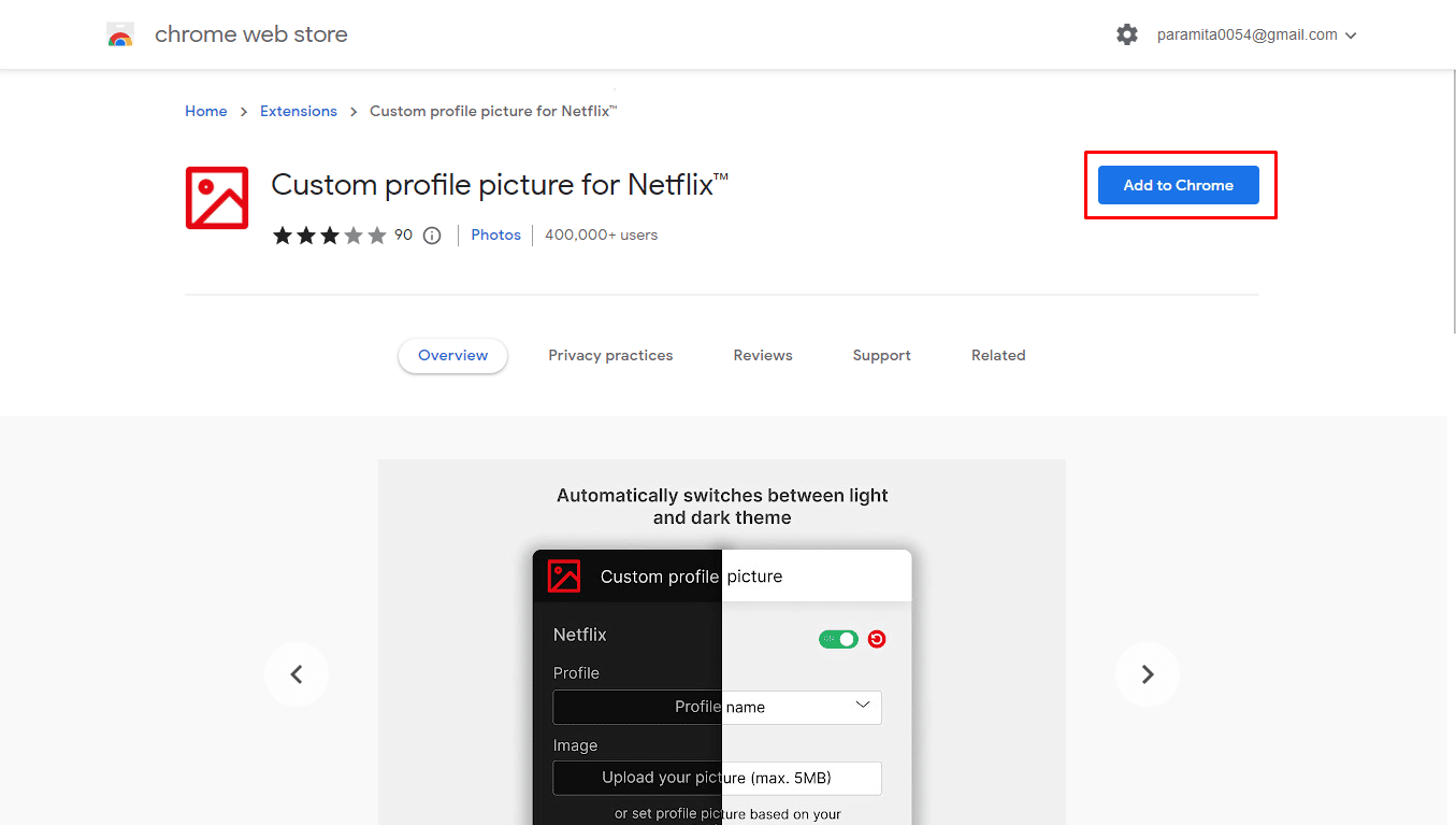 Add to Chrome on Chrome web store | How to Set a Custom Profile Picture on Netflix
