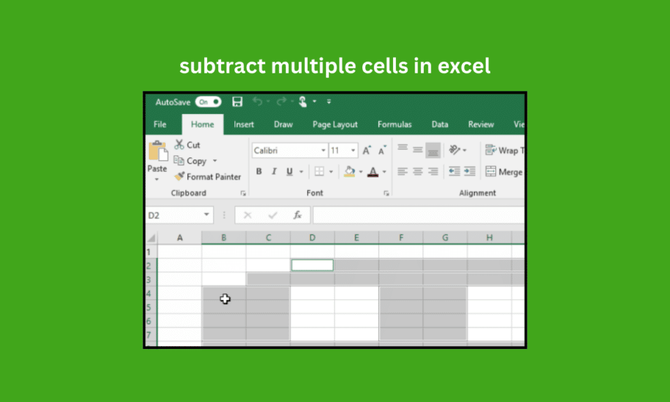 How to Subtract Multiple Cells in Excel
