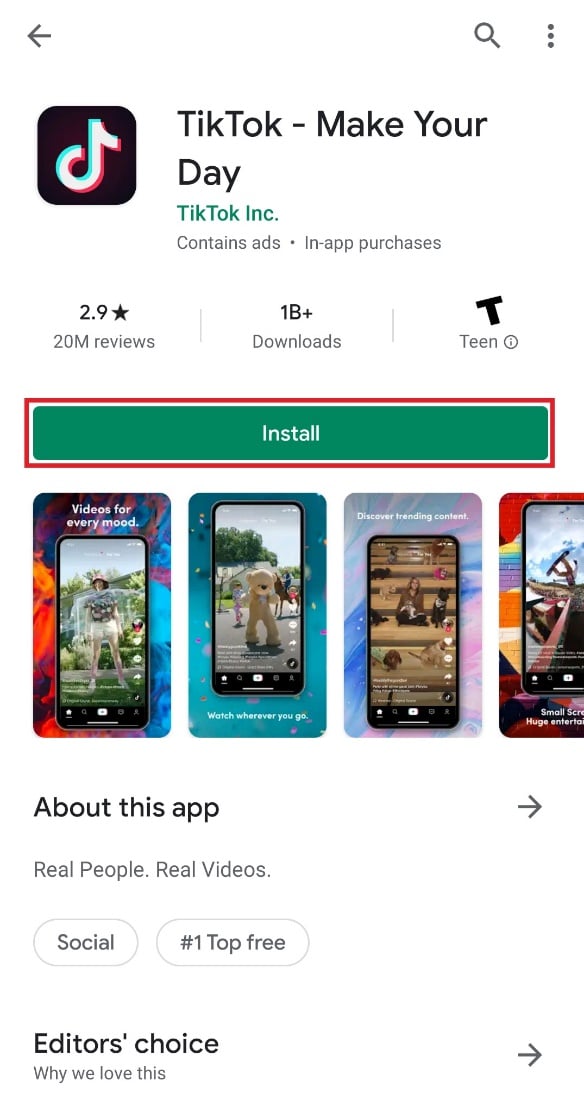 tap on install |