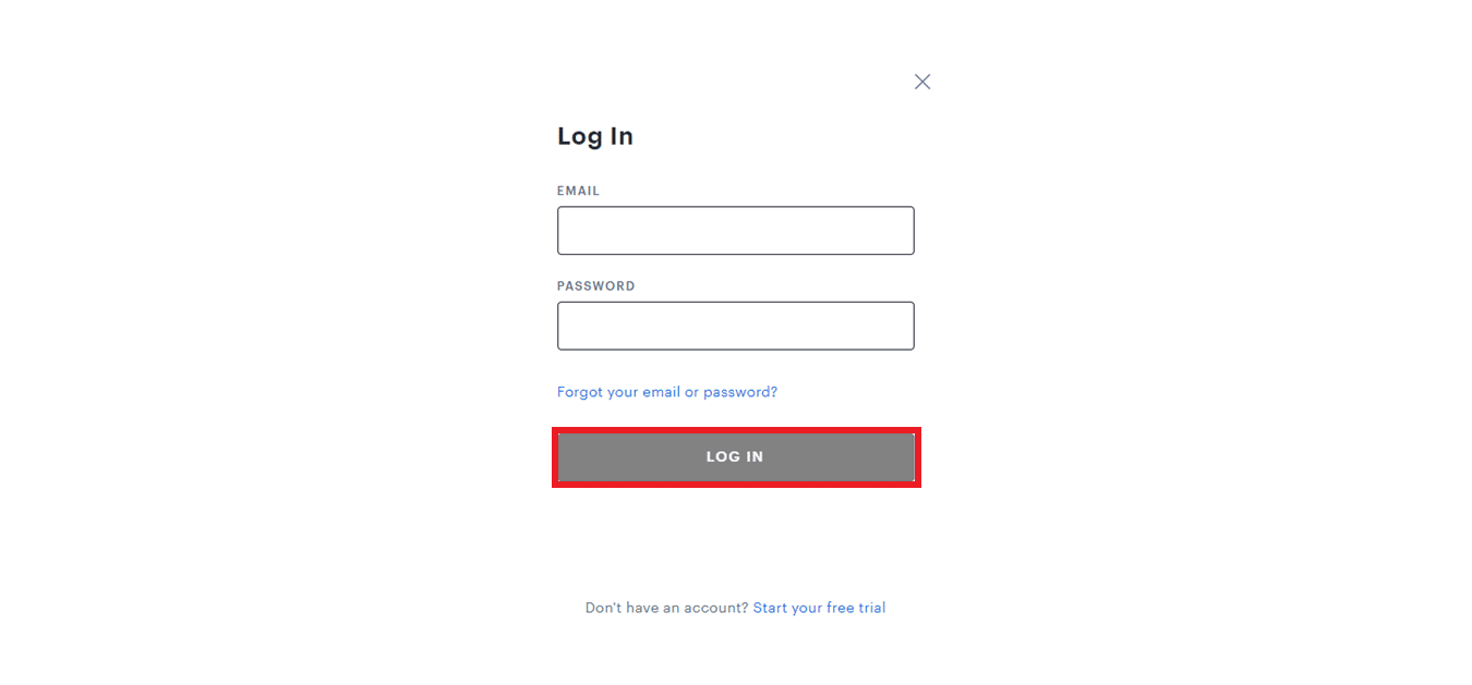 Enter your correct log-in credentials and click on LOG IN.