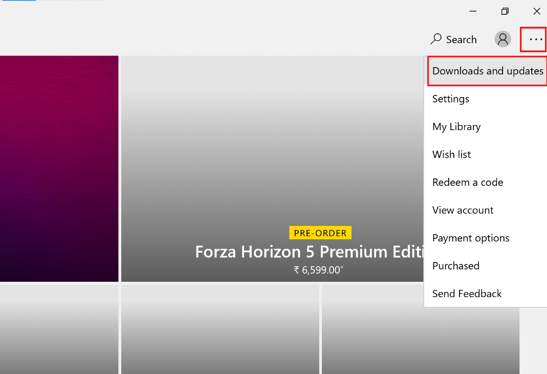 click on downloads and updates in Store. Fix Hulu Black Screen with Audio Issue