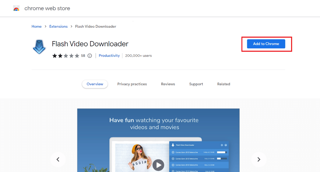 To install it, click the Add to Chrome button.