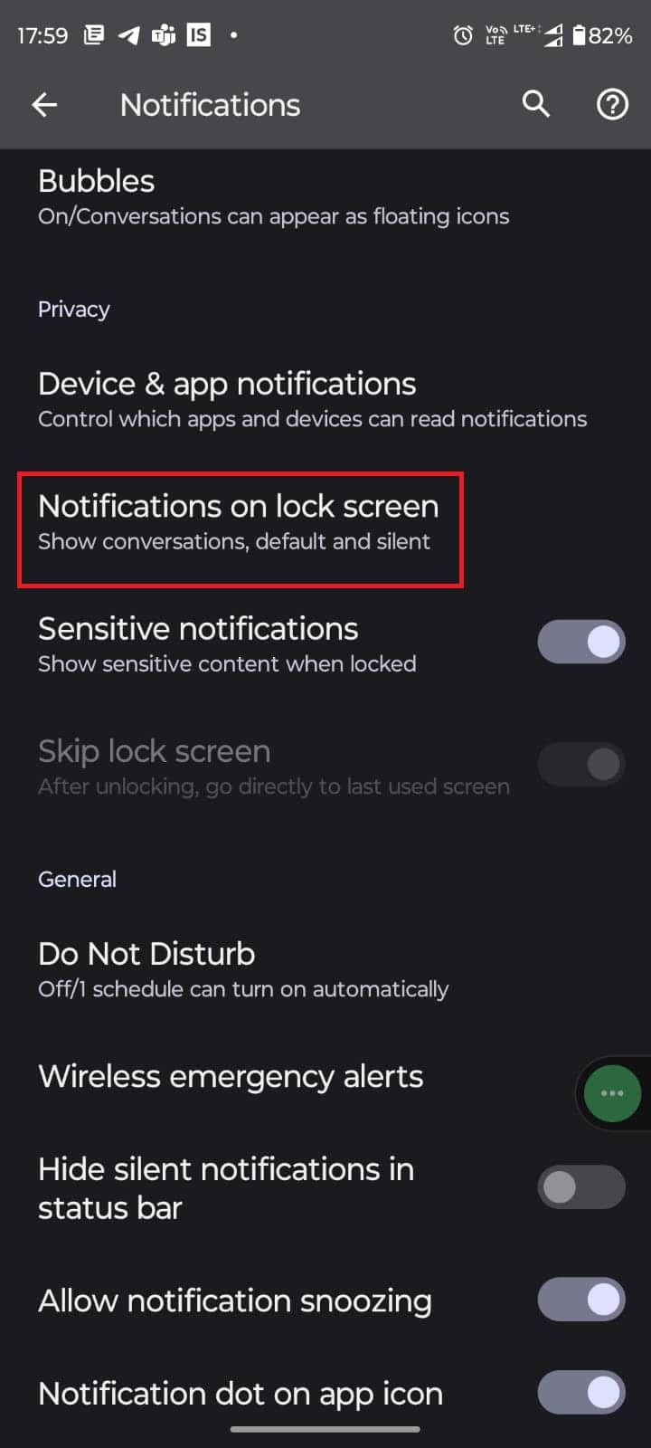 Search from notification on lock screen and tap on it. How to Read Telegram Messages Without Seen