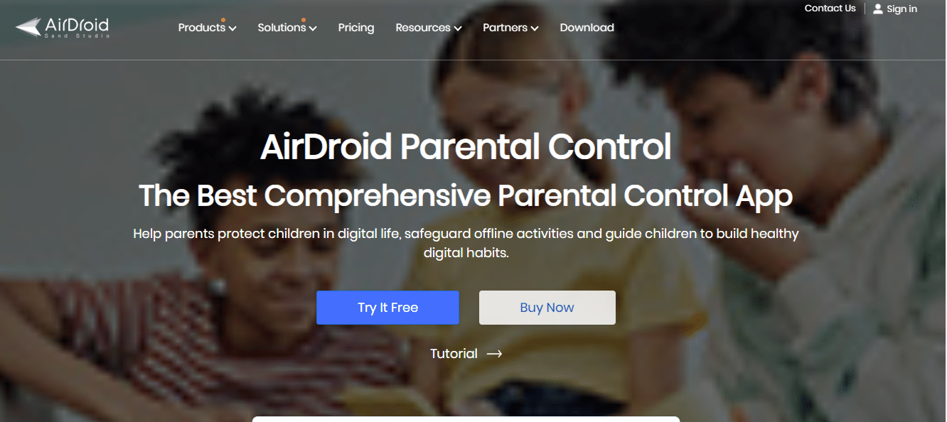 Airdrop Parental Control page