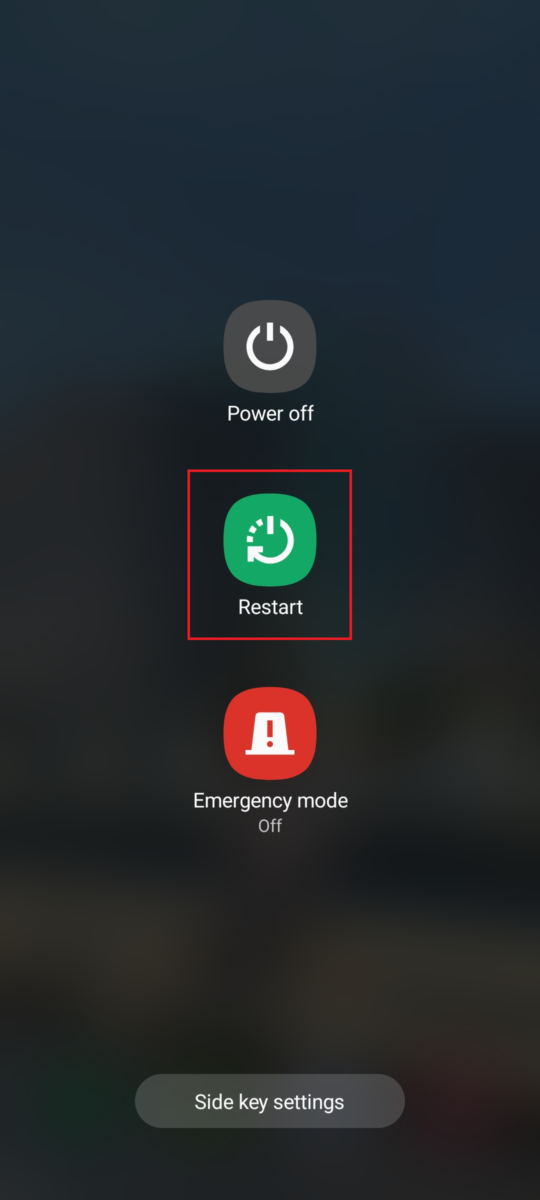 restart on samsung galaxy