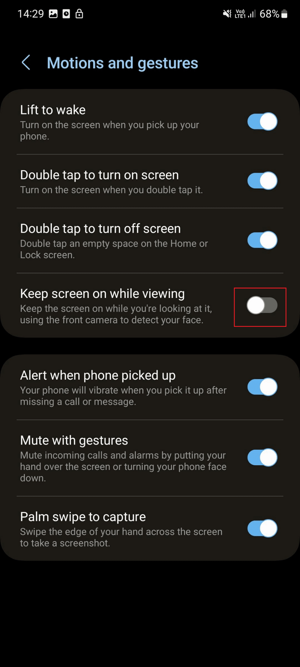 keep screen on while viewing s21