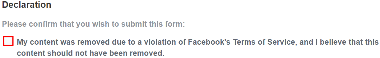 Check the option to verify the information you have provided is accurate and that you want to submit this form