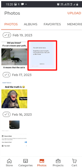 Select the Photo.