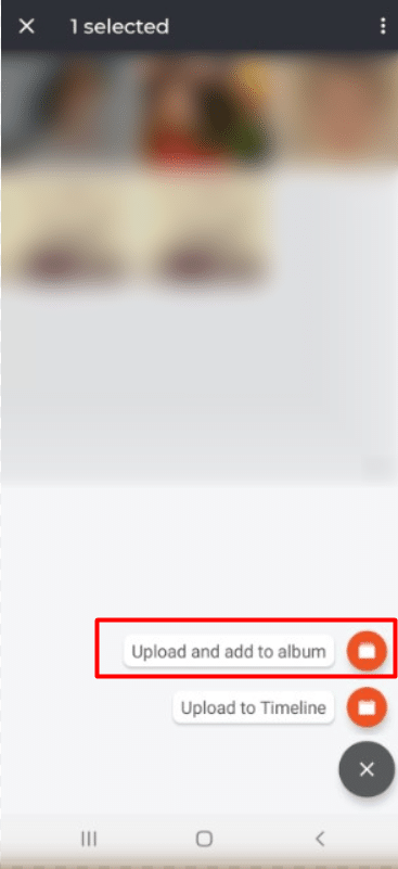 Choose Upload and add to album.