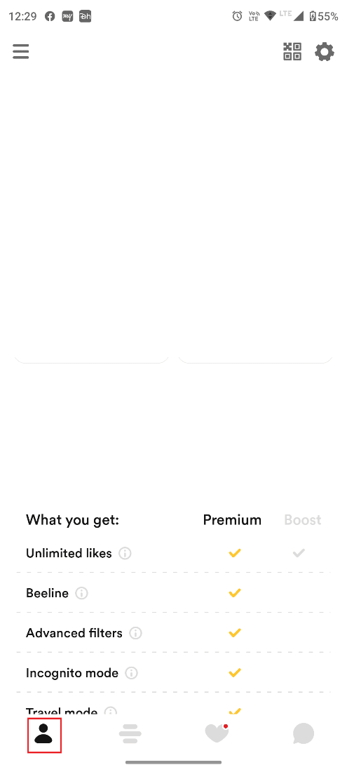 Tap on the Profile icon. How to Reset Bumble Swipes