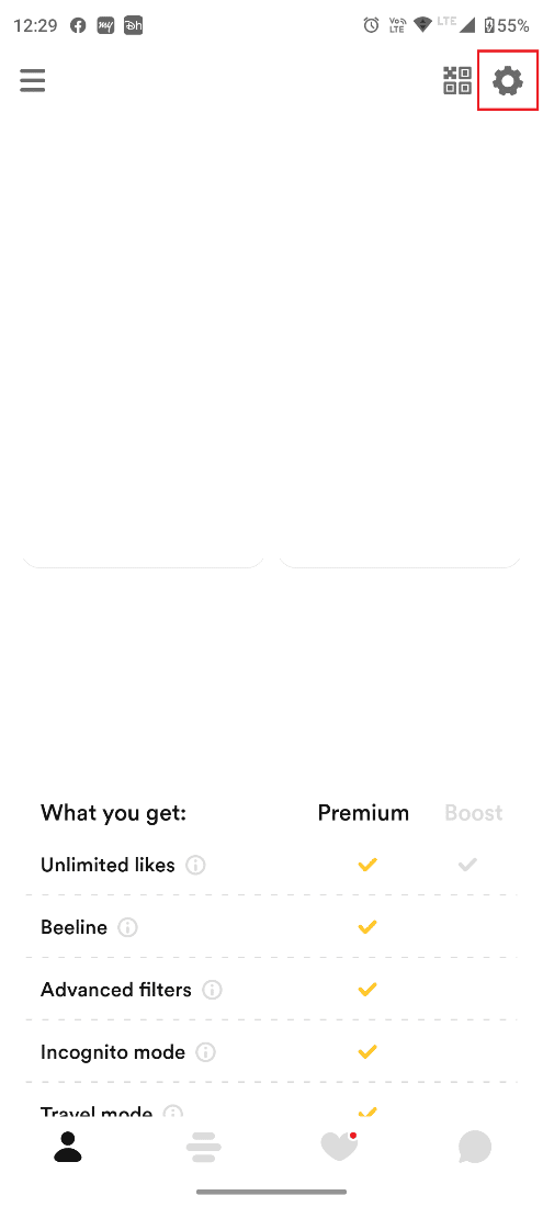 Tap on the Settings icon. How to Reset Bumble Swipes