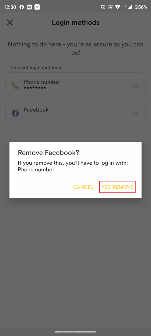 tap on YES, REMOVE option. How to Reset Bumble Swipes