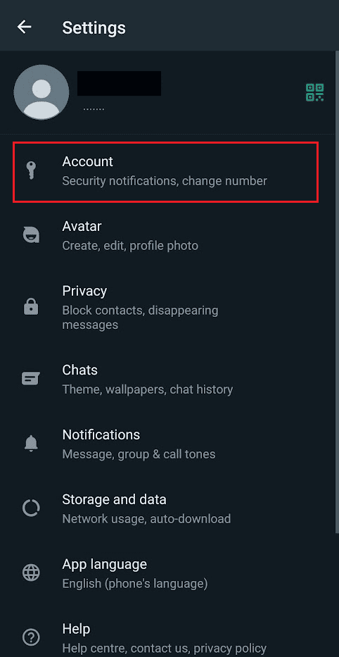 tap on Account