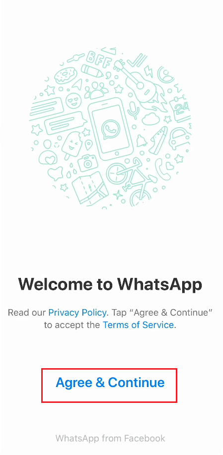Tap on Agree & Continue to get to the sign up screen