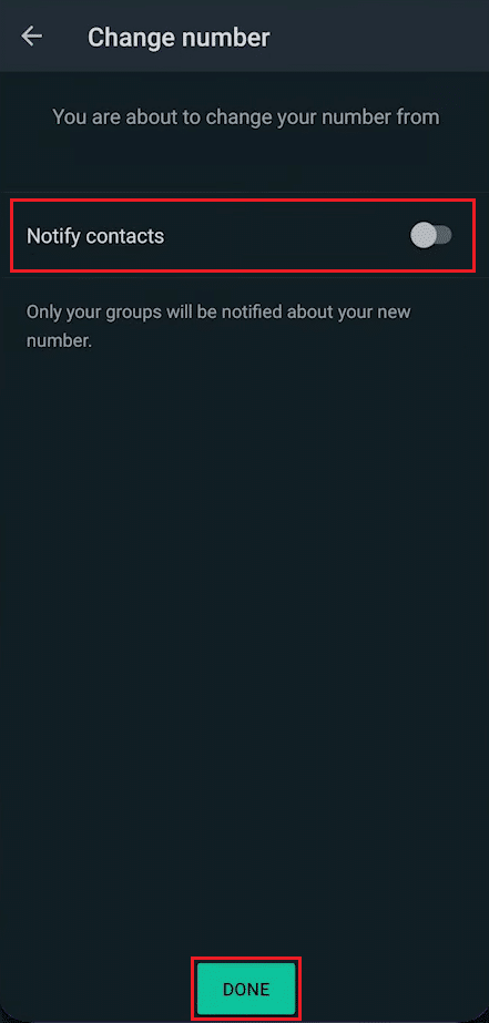 Notify contacts - DONE