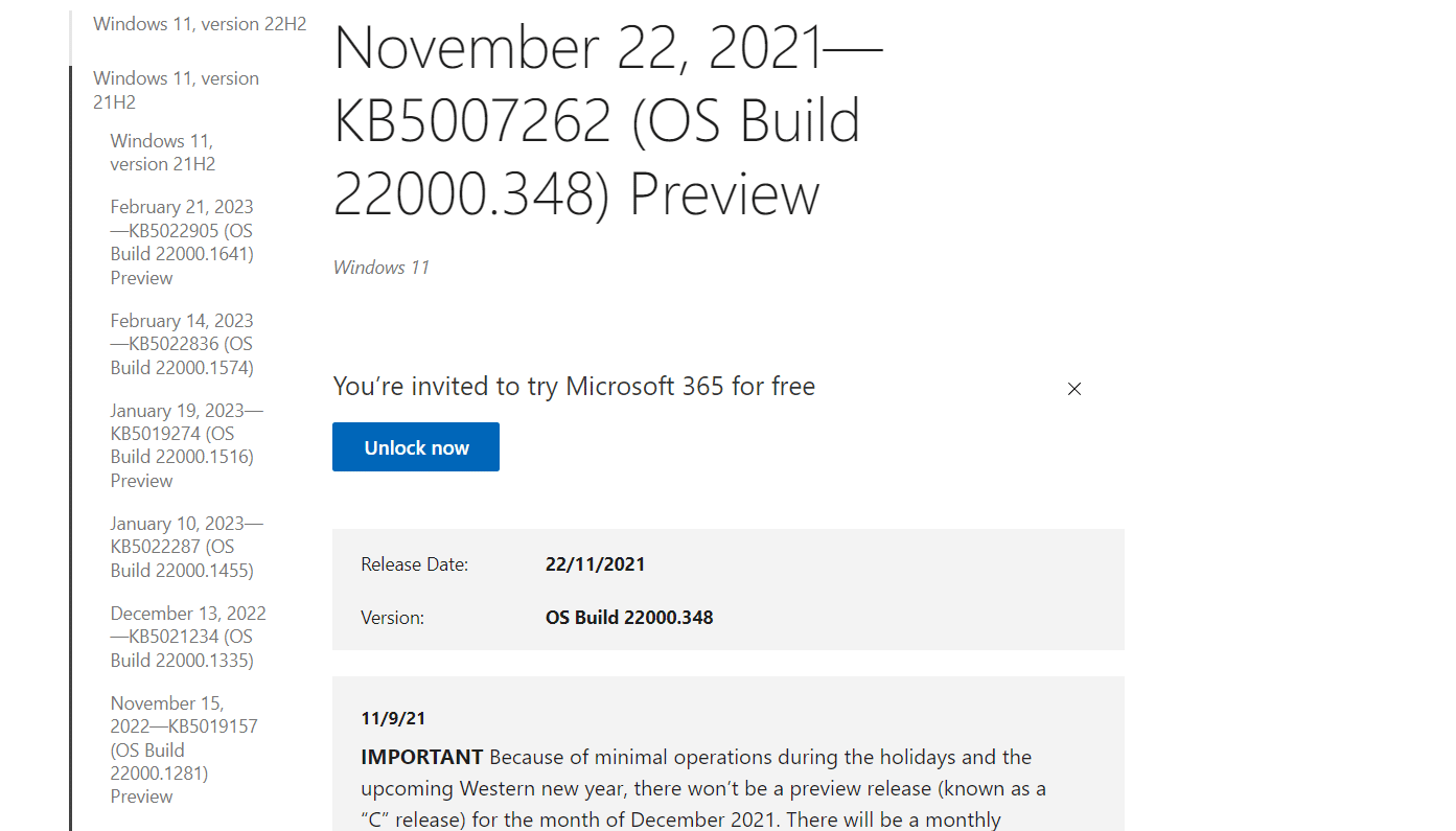 Preview of Windows 11 KB5007262 update