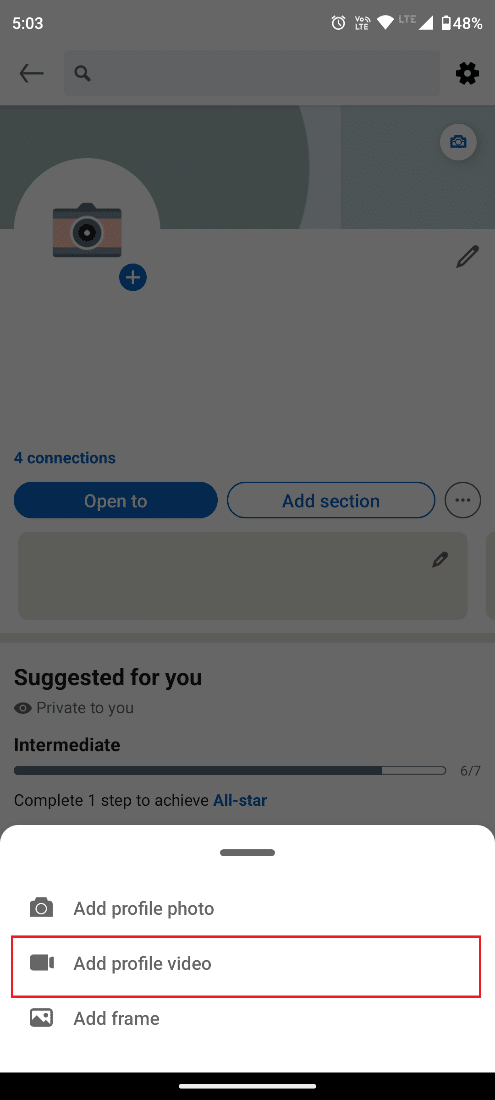 Tap on Add profile video