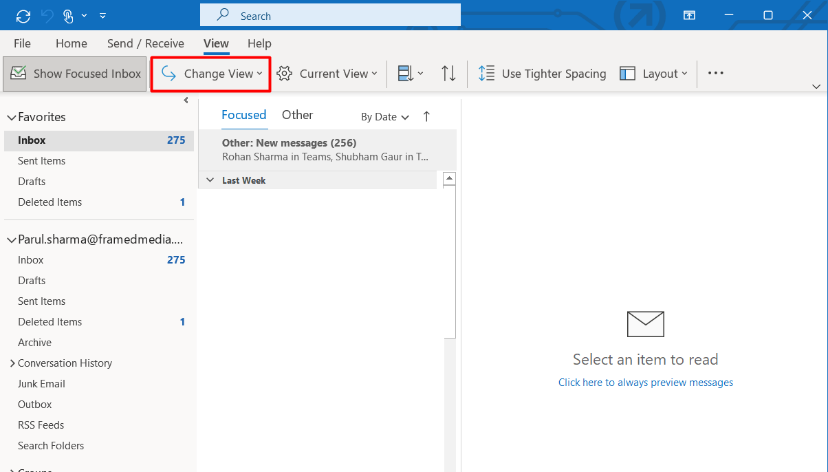 Select Change View