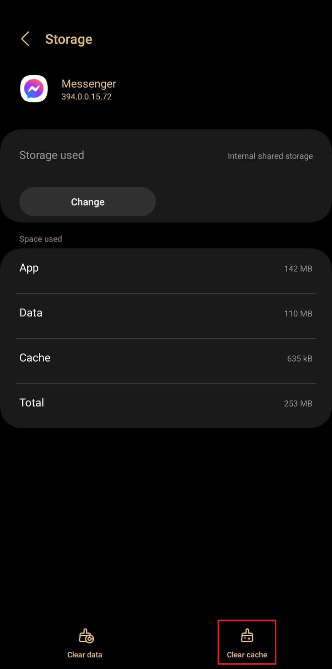 Tap on Clear Cache to clear the cache data. How to Fix Facebook Messenger Switch Account Problem