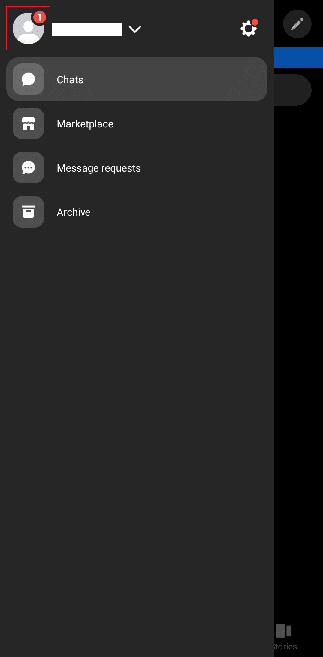 tap on profile pic