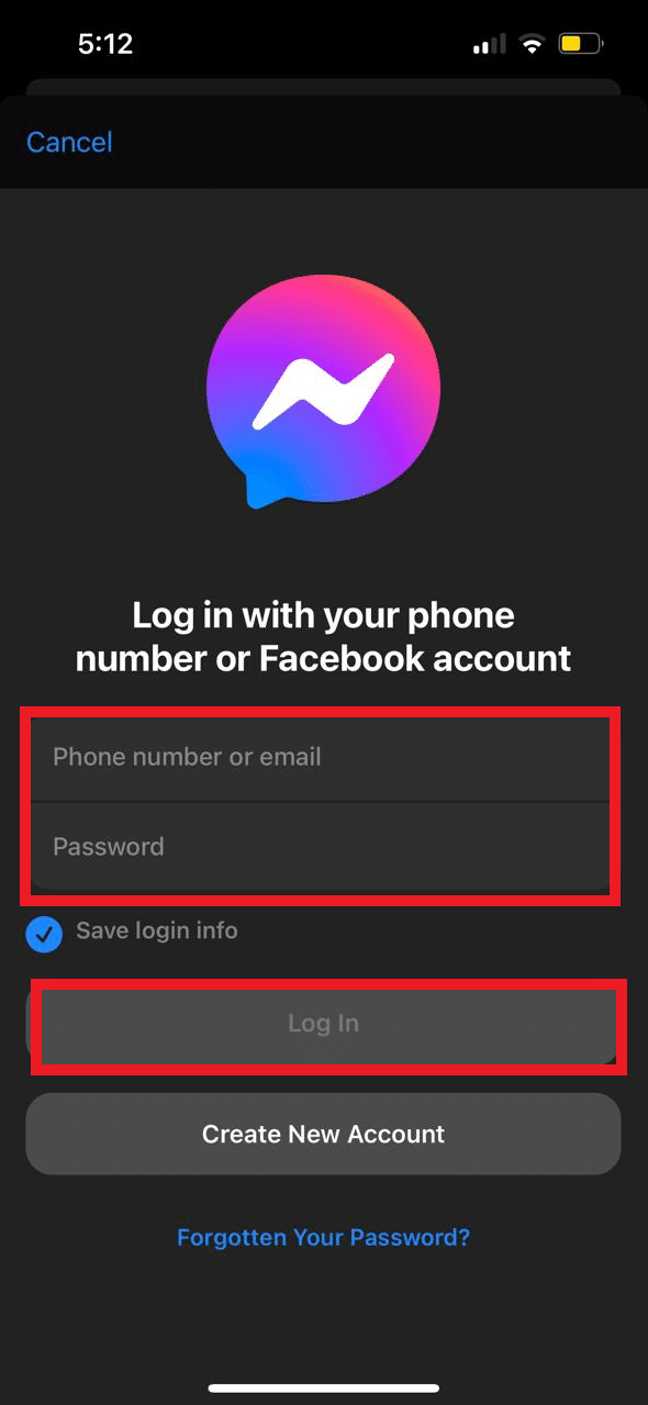 Enter your log in credentials and click on Log in.