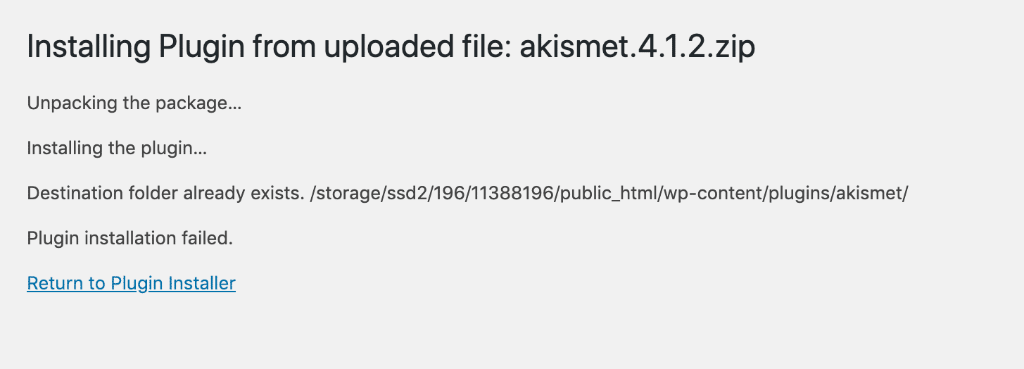 destination folder exists