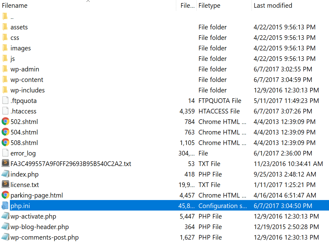php.ini file php.ini file