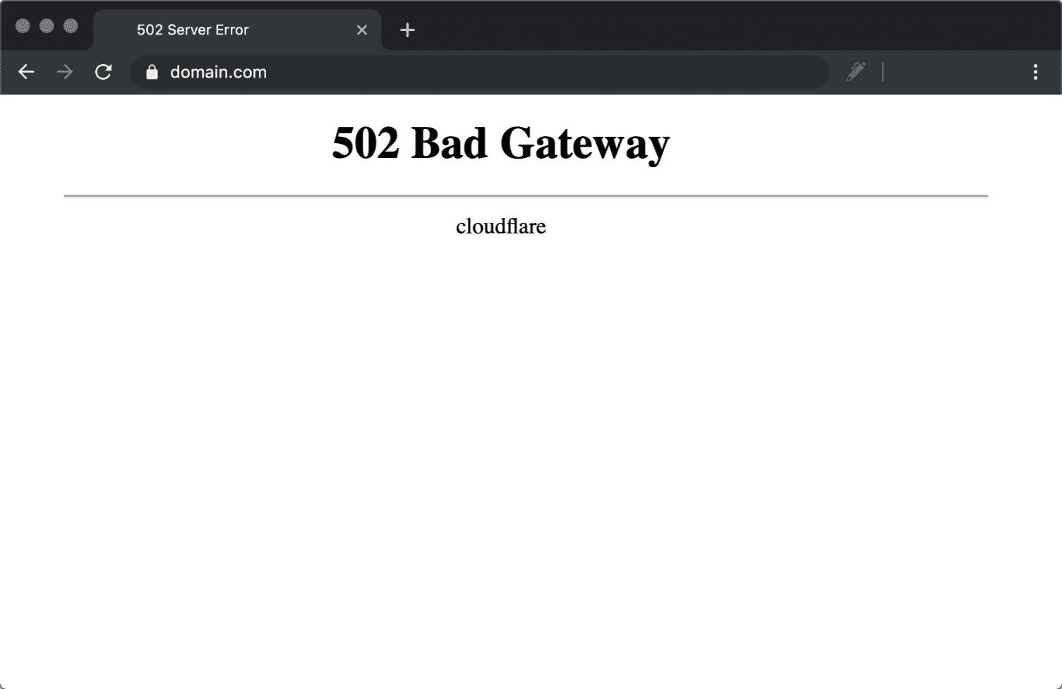502 bad gateway error