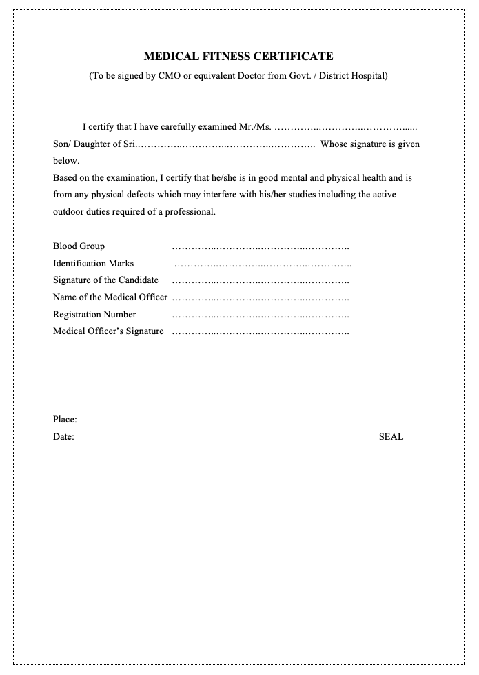 Medical fitness certificate download word and pdf