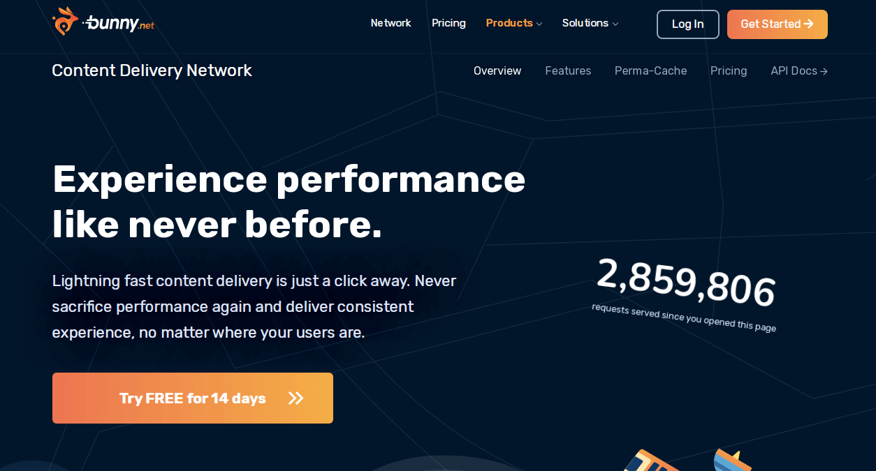 bunny.net's homepage.