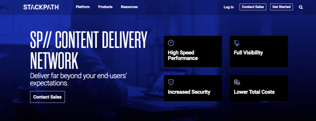 StackPath's homepage.