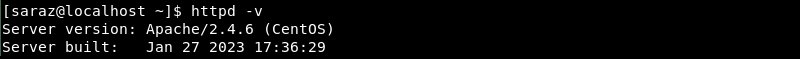 httpd -v terminal output