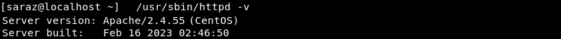 /usr/sbin/httpd -V terminal output