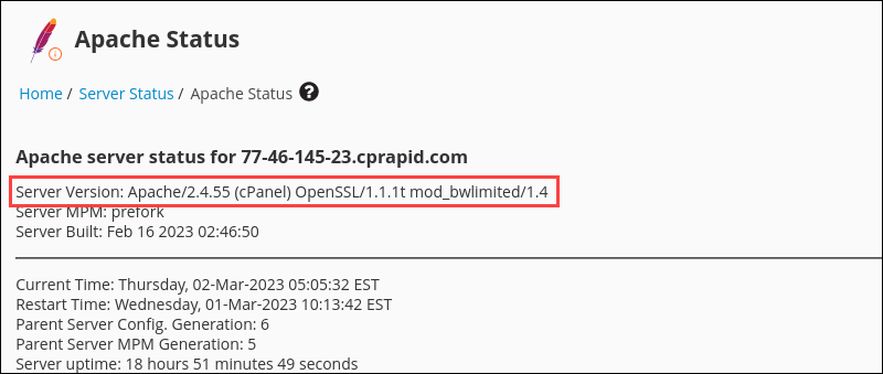 Apache Status Server Version