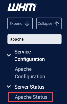 WHM apache typing