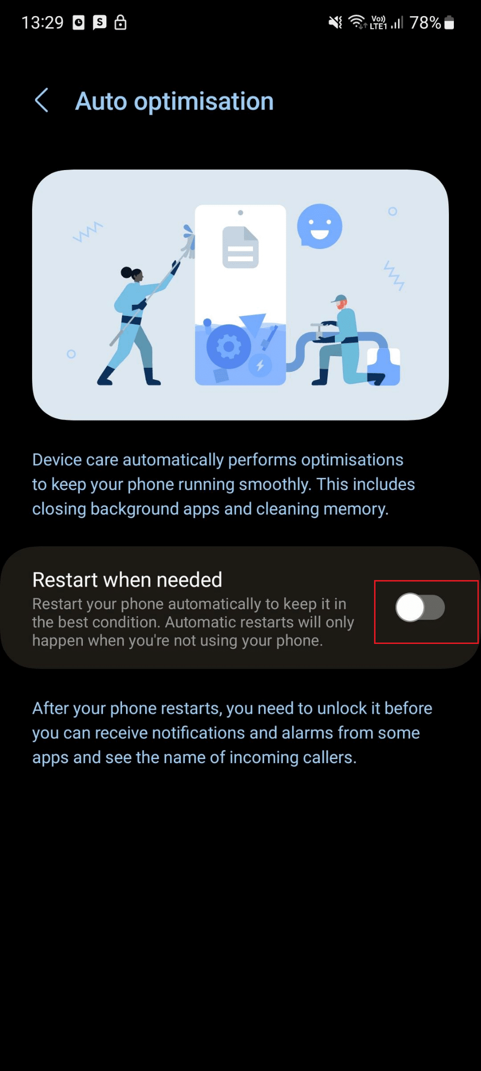 restart when needed