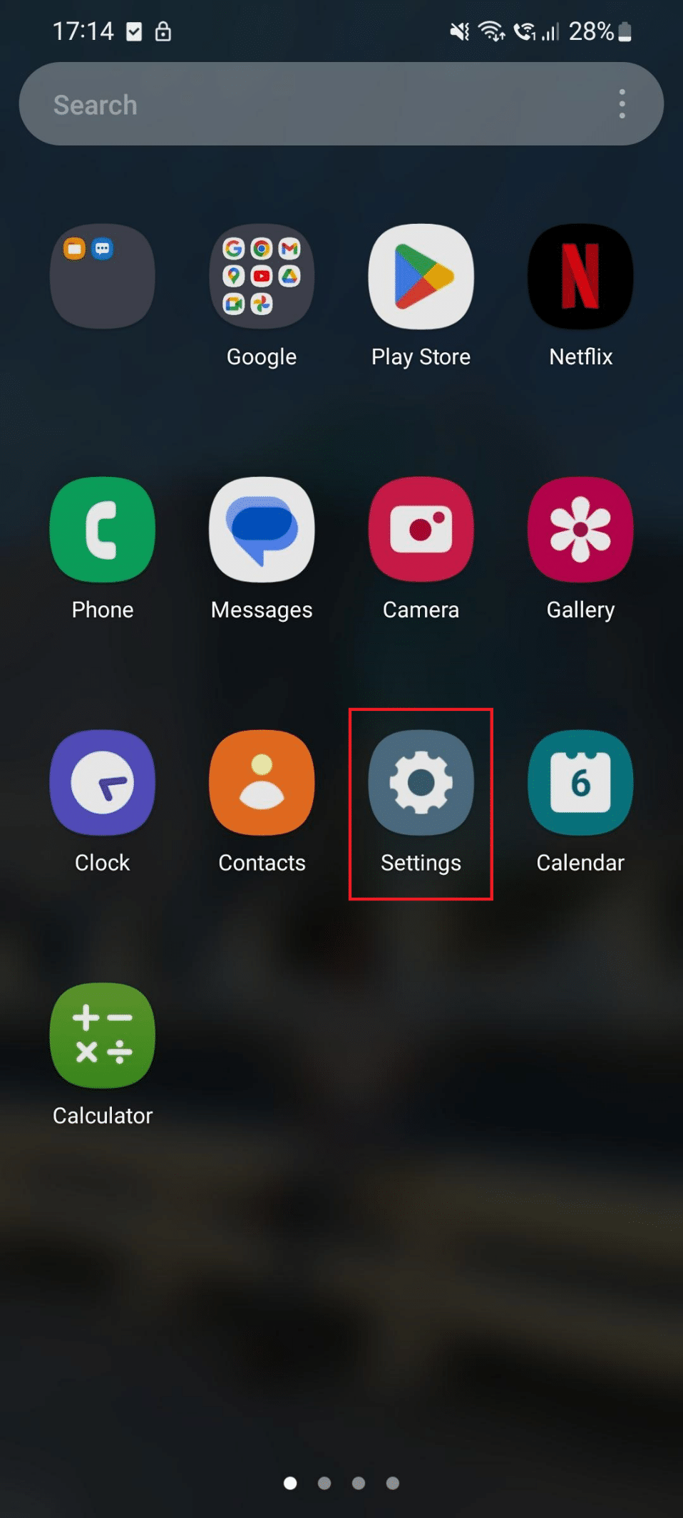 settings option