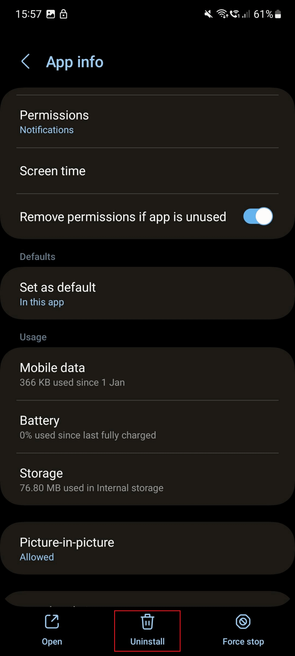 uninstall