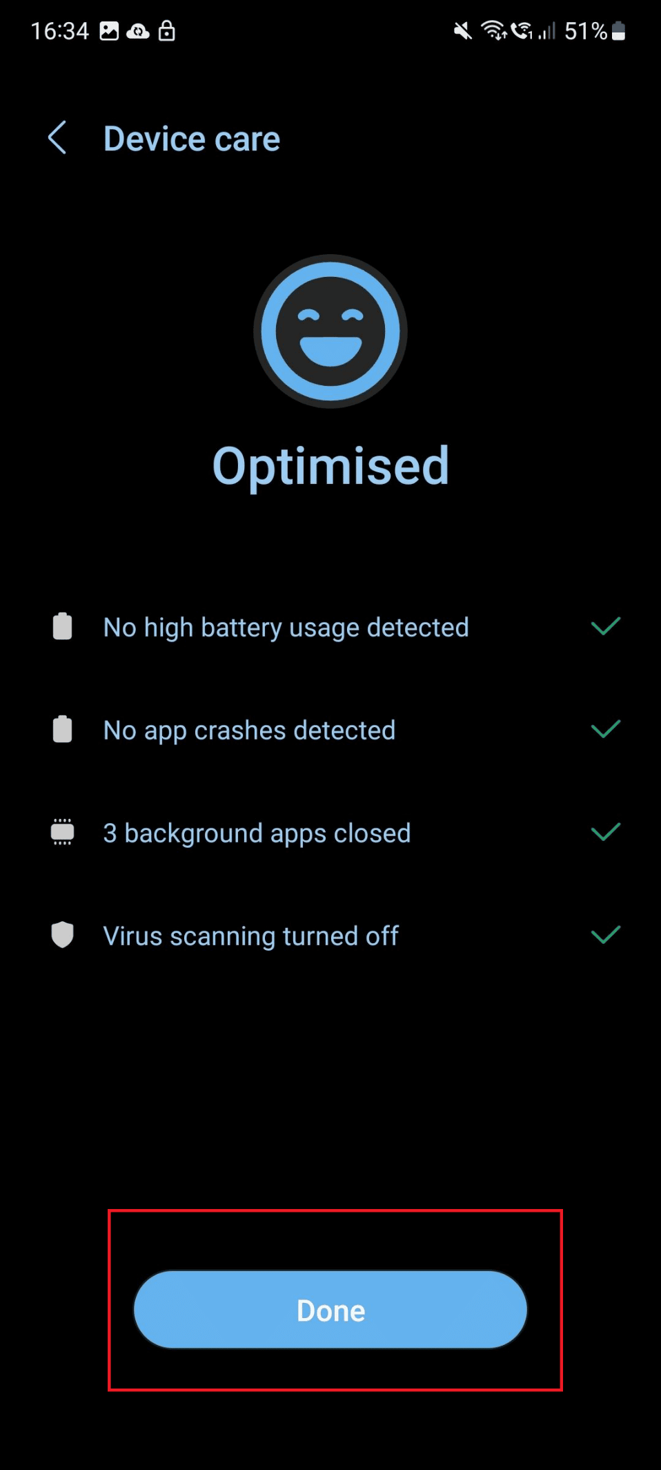 done optimisation