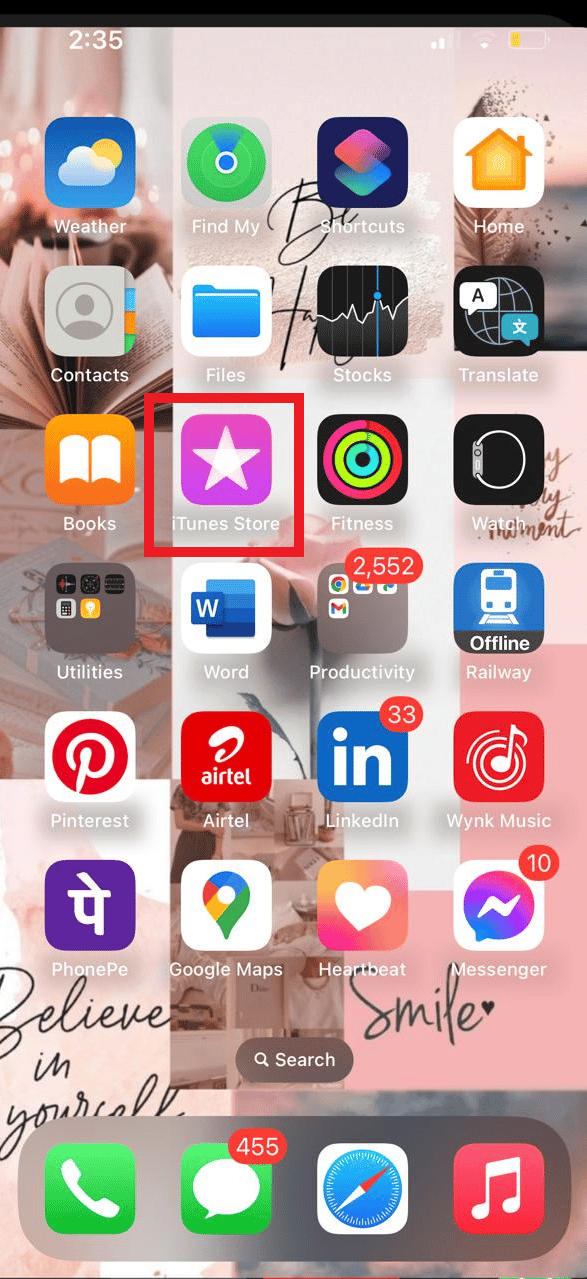 Open your iTunes store app.
