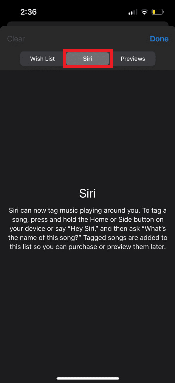 Tap on Siri.