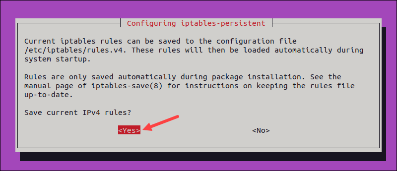 Saving Ipv4 rules.