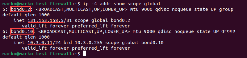 Viewing available IPv4 interfaces on a firewall.