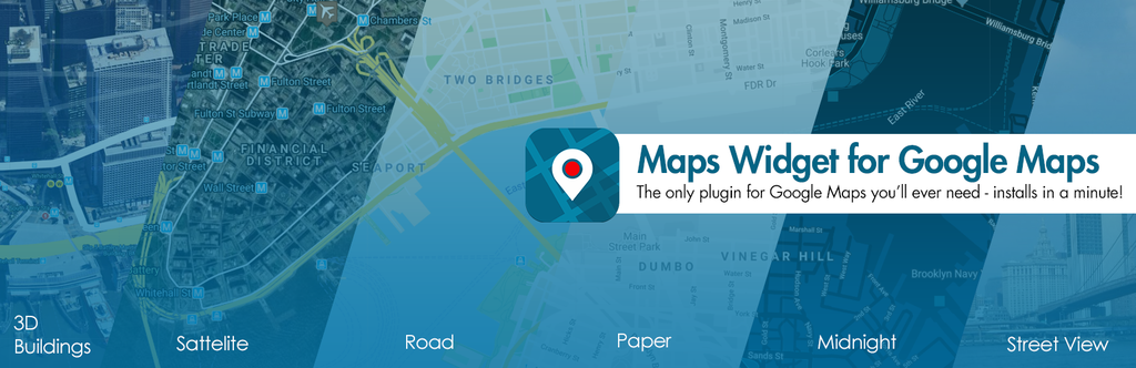 The banner of Google Maps Widget plugin Google Maps Widget WordPress plugin banner