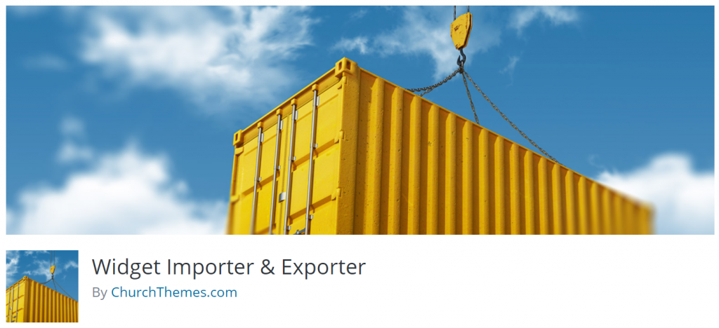 The banner of Widget Importer & Exporter plugin with the plugin name and creator Widget Importer Exporter WordPress plugin banner