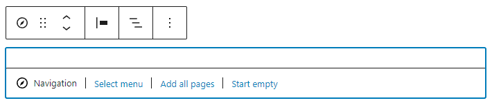 The navigation block in the WordPress editor.