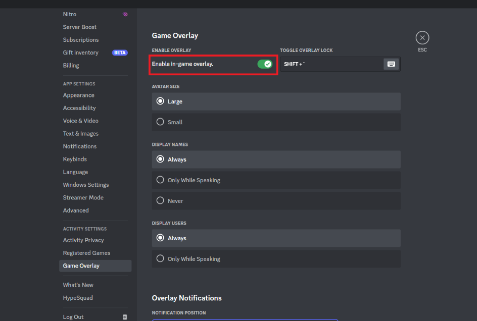 Click on the toggle next to the Enable in-game overlay option to disable it. how to uncap FPS in Apex Legends
